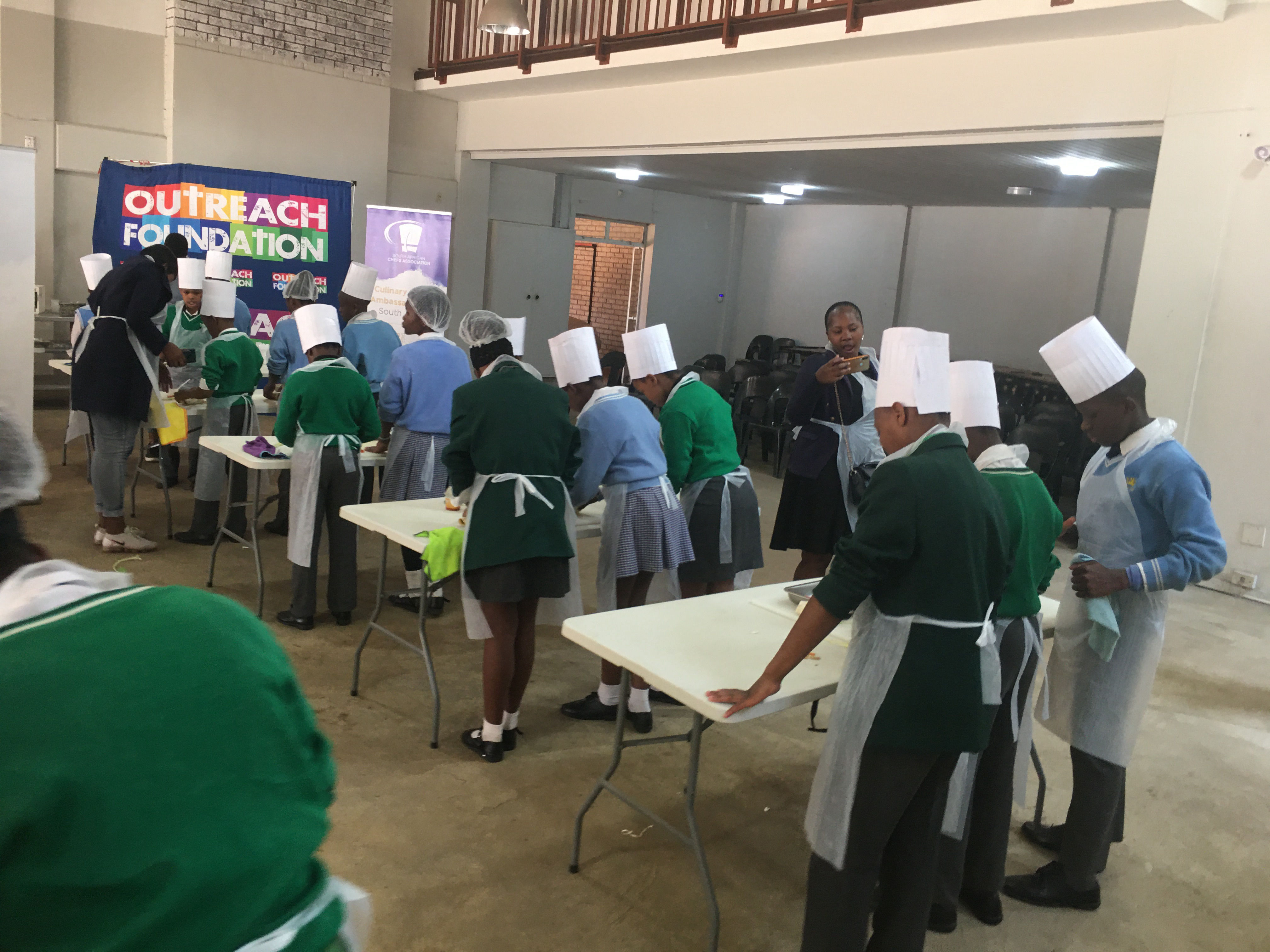 Learners from schools in Johannesburg attended a cooking class at Outreach Foundation on International Chef's Day