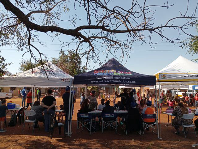 One of the events in Komatipoort that provided several services to community members. Outreach provided information and support to community members there