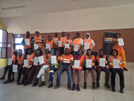 Several people graduated from Outreach Foundation's sewing and plumbing classes in Musina